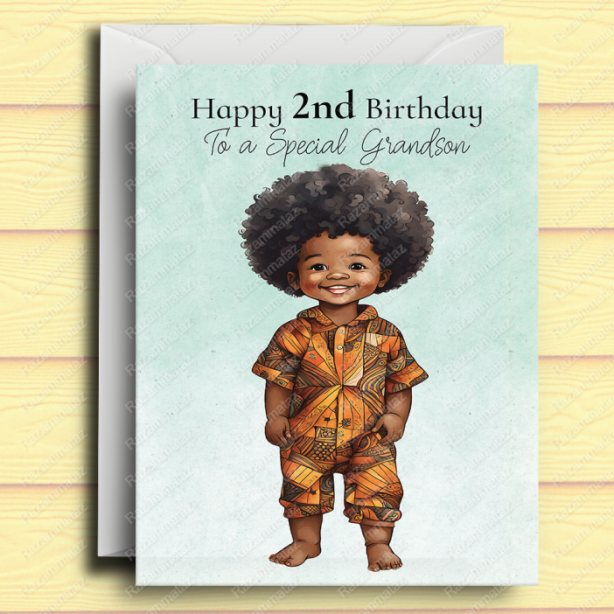 Black Boy Birthday Card H